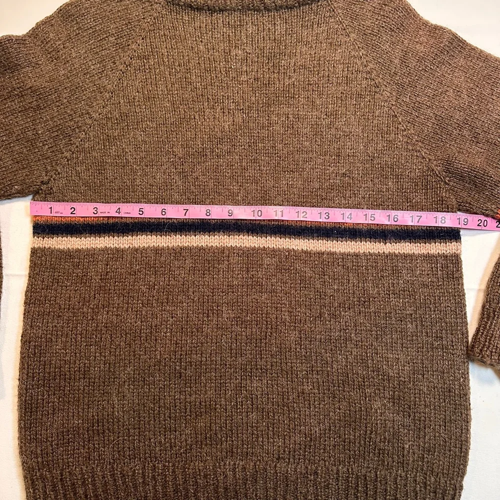 Handmade | Recycled Wool Blend Stripe Sweater | Earthtone Heritage Knit | M - Picture 5 of 7